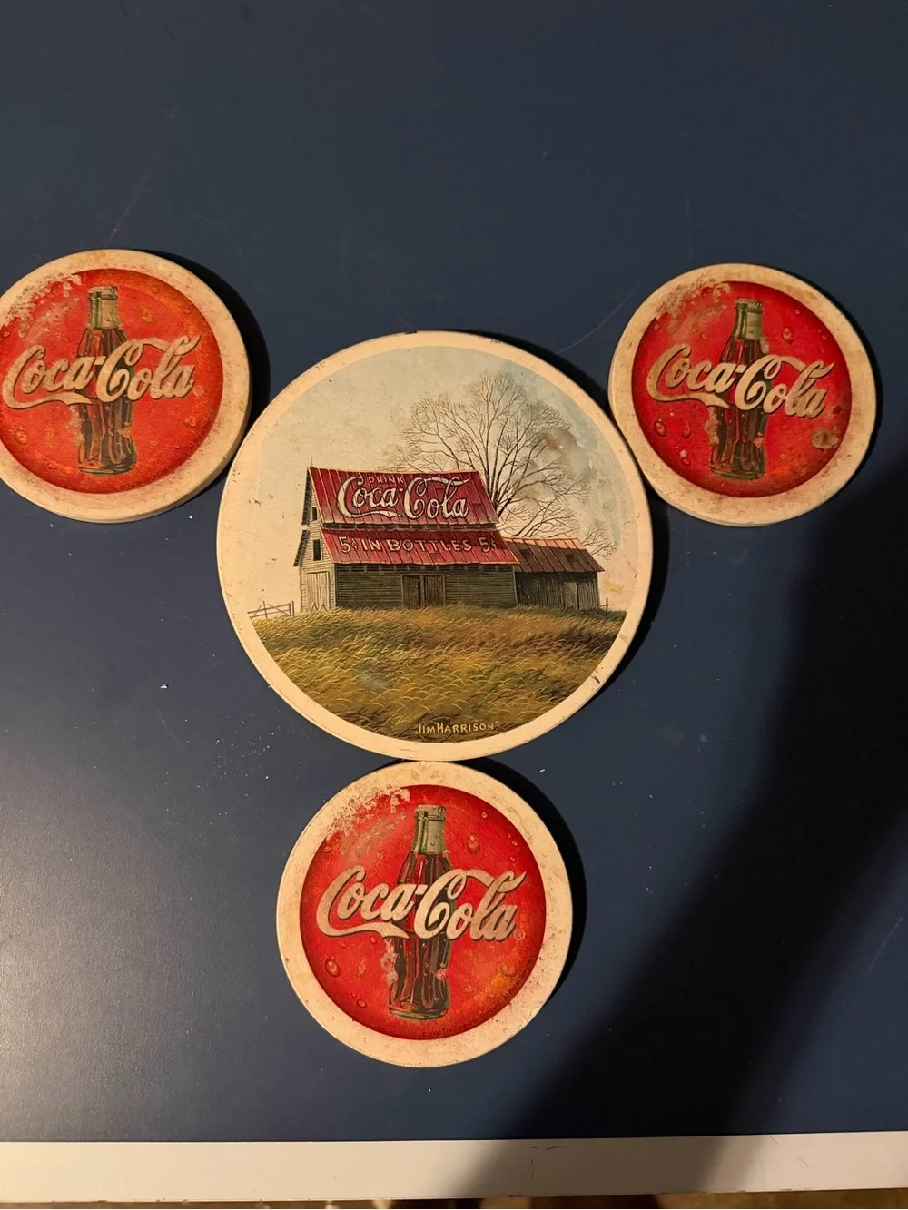 Vintage Lot of 4 Coca Cola Coasters